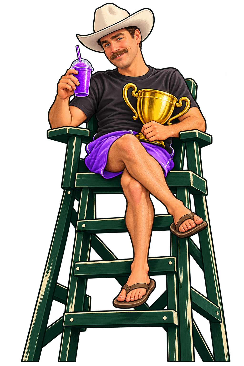 Illustration of Eric as championship lifeguard